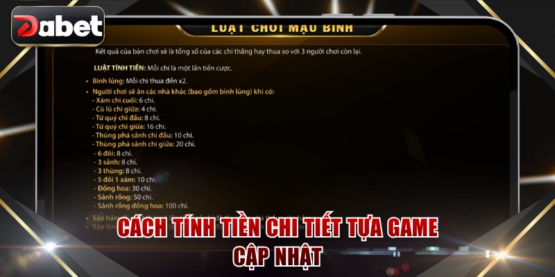 Cách tính tiền chi tiết tựa game cập nhật