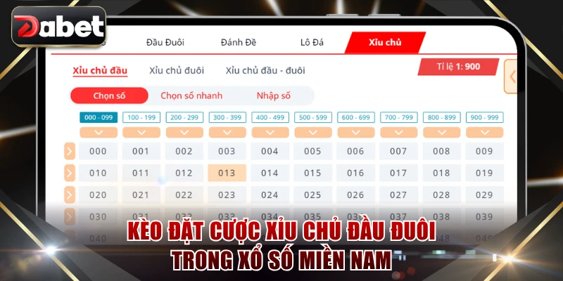 Kèo đặt cược xỉu chủ đầu đuôi Xổ Số Miền Nam