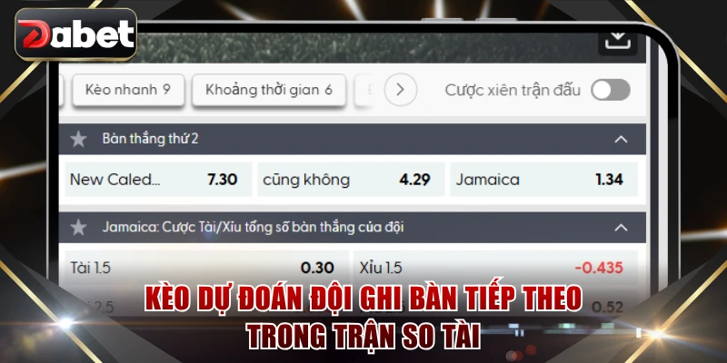 Kèo dự đoán đội ghi bàn tiếp theo trong trận so tài