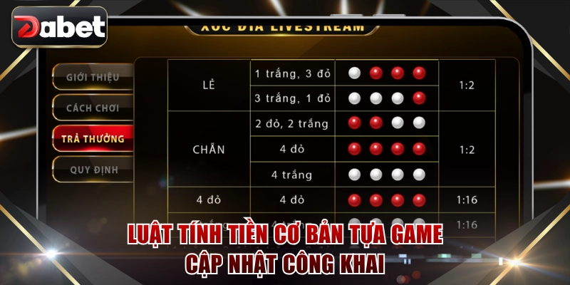 Luật tính tiền cơ bản tựa game cập nhật công khai